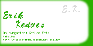 erik kedves business card